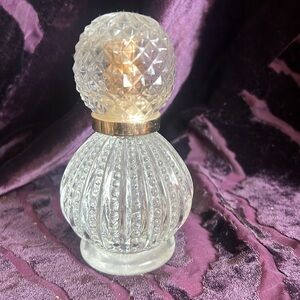 Vintage Glass Perfume Bottle with Gold accents
